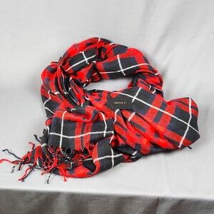 NWT- Forever 21 - Red/Black Plaid Winter Scarf
